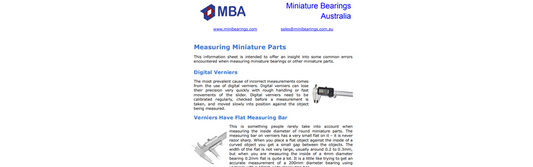 Measuring Miniature Parts Information