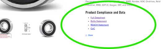 RoHS & REACH Product Compliance Links