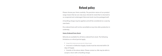 Returns & Refunds Information