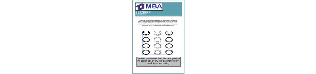 Free Cross Reference for Seeger Retaining Rings