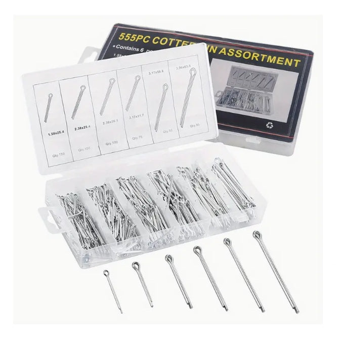 All Assortment Kits - Selection Split Pins 555 - Zinc Plated Cotter Pins - Zinc Plated Steel
