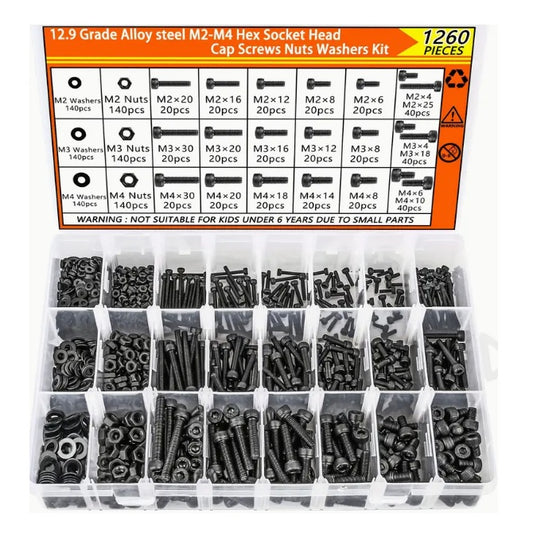 All Assortment Kits - Selection Screws 1260 - Metric Cap Screws, washers and nuts - Alloy Steel