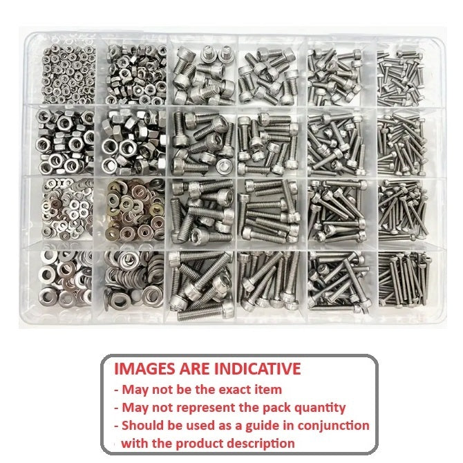 1063730 | AST-CAP-MS-880 --- Small Parts Assortment Kits - Selection Screws 880 - Metric Cap Screws, Washers and Nuts - Stainless Steel 304 Similar to A2, 18-8 HRB80