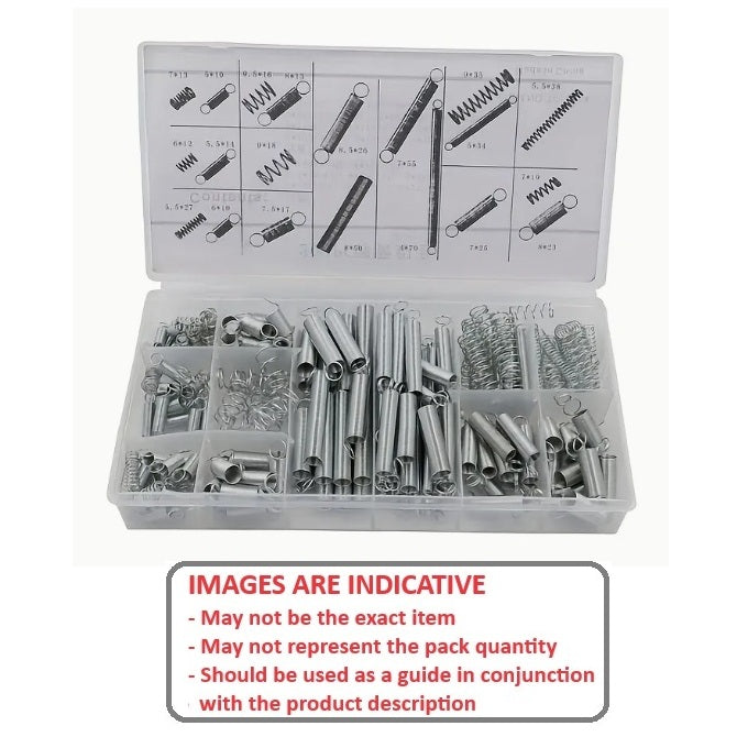 1148595 | AST-SPR-EX-COM-A-0200 --- Small Parts Assortment Kits - Selection Springs 200 - Metric Extention and Compression Springs - 20 Sizes - - Zinc Plated Steel
