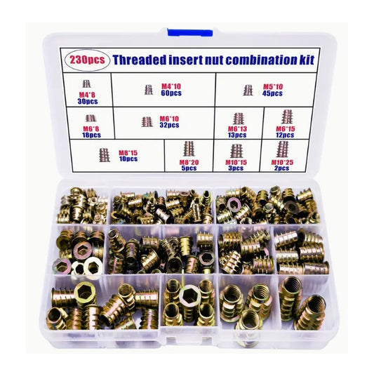 All Assortment Kits - Selection Inserts 230 - Threaded Wood inserts - Steel