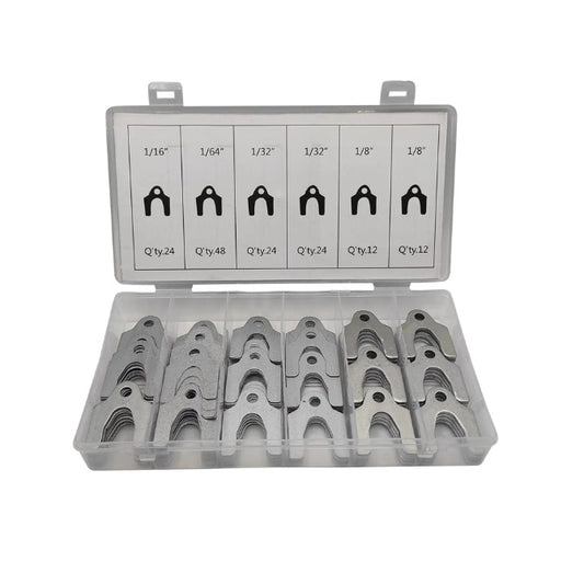 All Assortment Kits - Selection Shim 240 - Slotted Shim 2 inch x 2 inch - 20 Each of the thicknesses listed