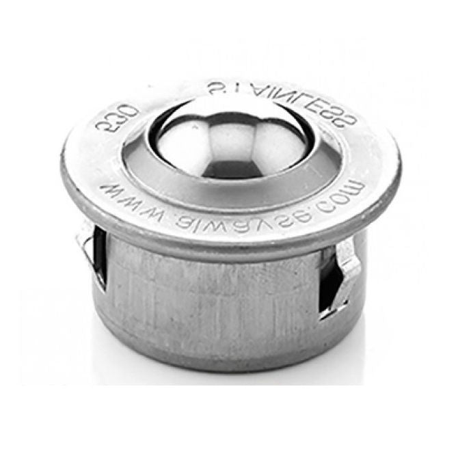 1163273 | BTU0060-010-F-SS --- Flange Mount Ball Transfer Units - 55 kg - 6.7x24 mm Standard - Stainless Steel AISI 420C and Zinc Plated Mild Steel