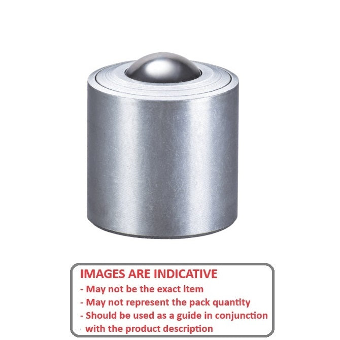 1089424 | BTU0010-010-P-Z-SL --- Spring Loaded Ball Transfer Units - 10 kg - 9.5x36.5 mm Unflanged - Steel Zinc Plated