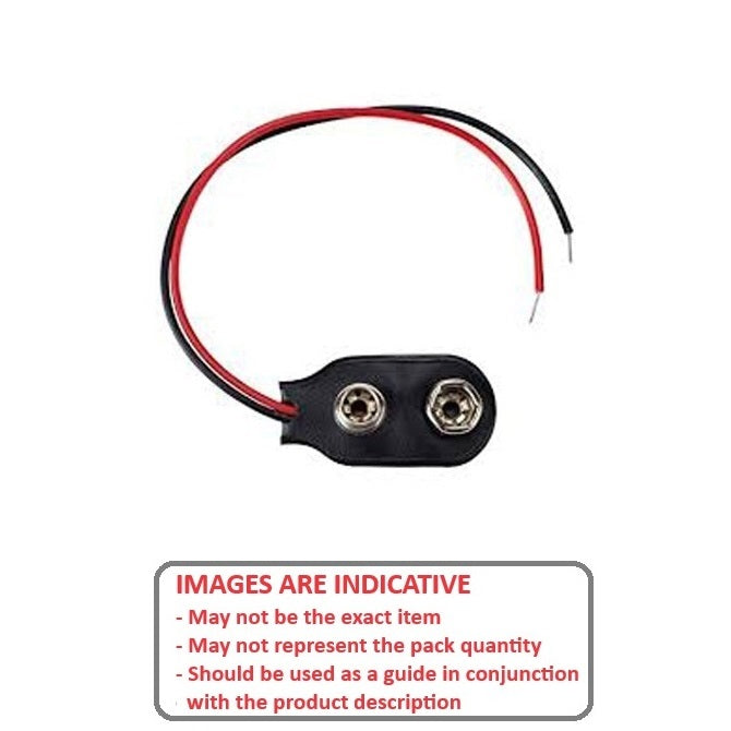 1000095 | BAT-HOL-9V-WS (2 Pcs) --- Holders Battery Accessories - 9V Snap On 9V Battery - - - Plastic
