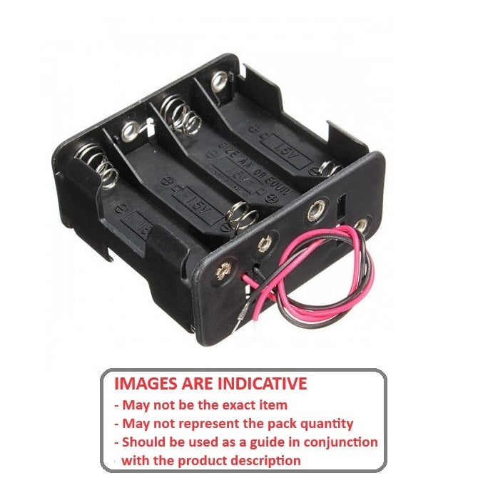1000024 | BAT-HOL-AA-08-4SB (2 Pcs) --- Holders Battery Accessories - AA Battery Holder 8 x AA - 2 Rows of 4 - - 58 x 60 x 30 - Acetal
