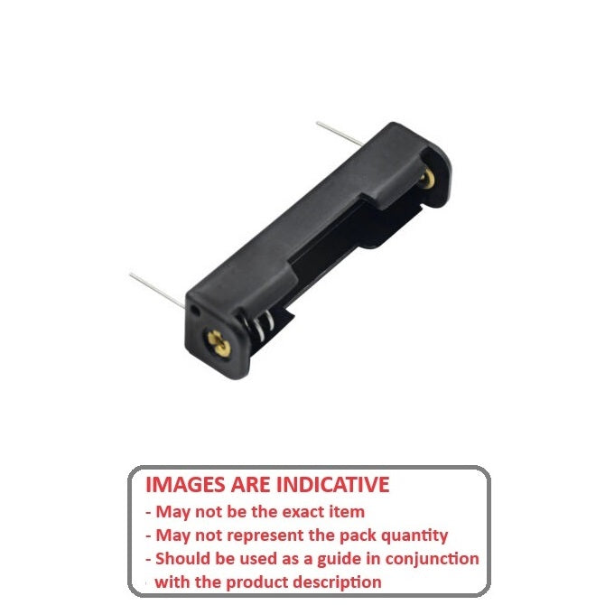 1000019 | BAT-HOL-AAA-01PCB (2 Pcs) --- Holders Battery Accessories - AAA Battery Holder 1 x AAA PCB Mount - 50 x 12 x 13 - Acetal