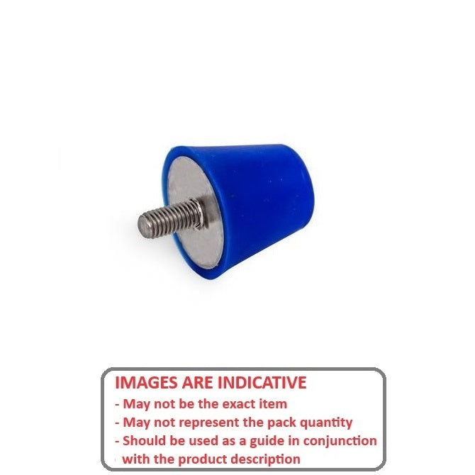 1161380 | AU-903RS (3 Pcs) --- Cylindrical Male Thread Bumpers - 50.8x31.75 mm - 3/8-16 UNC - 9.53mm - Standard - Polyurethane Bumper