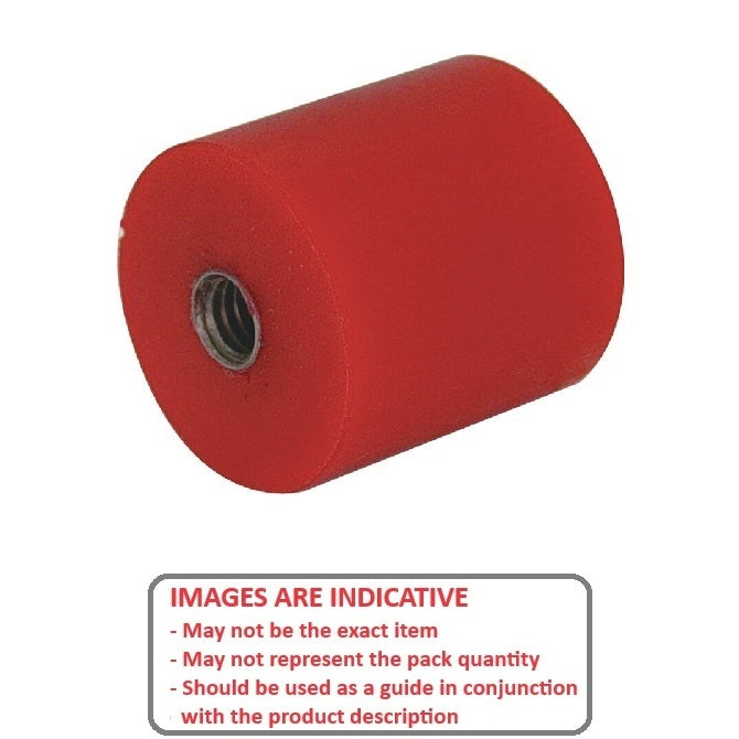 1161376 | AU-963RS (3 Pcs) --- Cylindrical Female Thread Bumpers - 50.8x31.75 mm - 3/8-16 UNC - 9.53mm - - Polyurethane Bumper