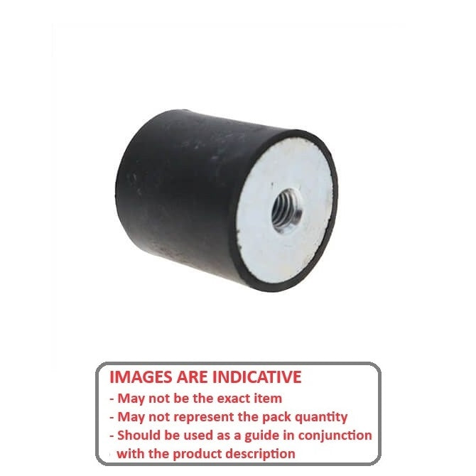 1105026 | CFF014-13-040M-R60 --- Bobbin Mounts - 14x13 mm - M4x0.7 Female - Natural Rubber Mount
