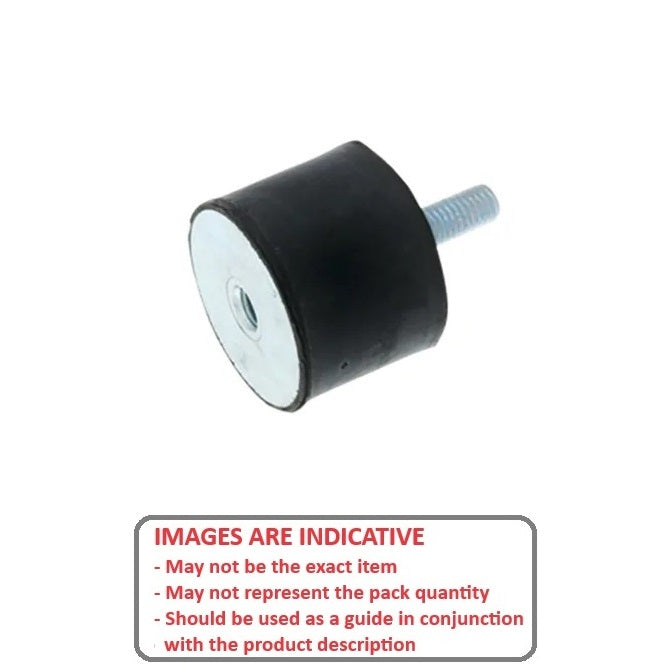 1089302 | CMF010-08-040M10-R60 (5 Pcs) --- Bobbin Mounts - 10x8 mm - M4x0.7 Male to Female - Natural Rubber Mount