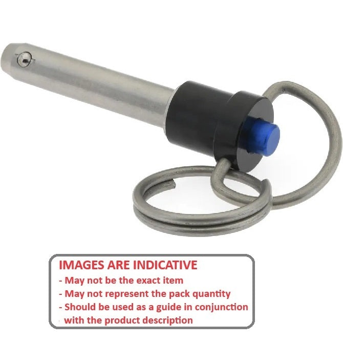1056430 | BLP-048-0318-RHI-S17 --- Ball Lock Pins - 4.76x31.75 mm - 17-4 PH Stainless Ring Handle Industrial Stainless Steel Pin