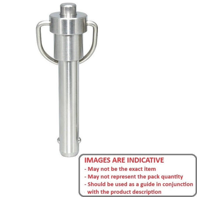 1088086 | BLP-095-0445-MHR-S4 (8 Pcs) --- Ball Lock Pins - 9.53x44.45 mm - 304 Stainless Steel Marine Style Pin