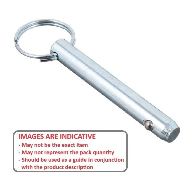 1056226 | BLP-048-0127-K1-C --- Ball Lock Pins - 4.76x12.7 mm - Carbon Steel Keyring Style Pin