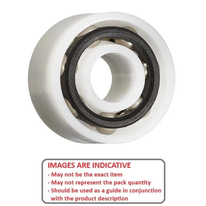 1134280 | P-DR-R16G-AS6 --- Plastic Bearings - 25.4x50.8x19.05 mm - Acetal with Stainless 316 Balls Bearing