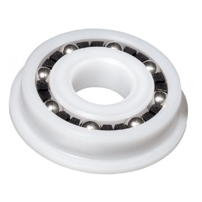 1058581 | P-FR3-AS6 --- Plastic Bearings - 4.763x12.7x3.969 mm / 14.351 mm - Acetal with Stainless 316 Balls Bearing