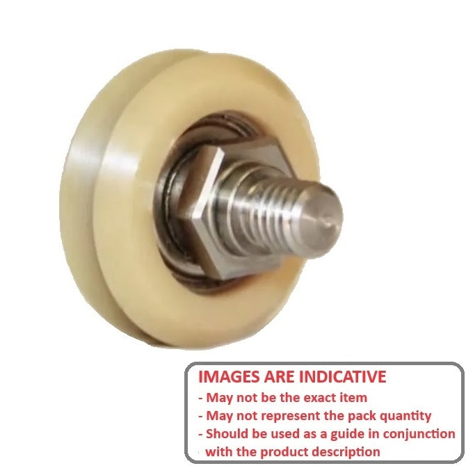 1036004 | DVWS1-ADJ-POL --- Studded Guide Wheels Dual Vee - Size Reference 1 - 19.6x7.87 mm - Polymer Guide Wheel