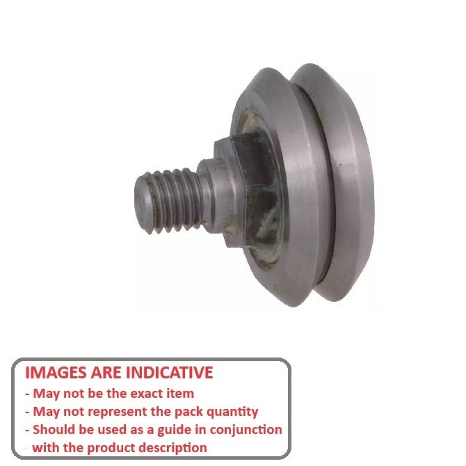 1039994 | DVWS2-ADJ-ZZ --- Studded Guide Wheels Dual Vee - Size Reference 2 - 30.7x11.13 mm - Chrome Steel SAE 52100 with Shields Guide Wheel