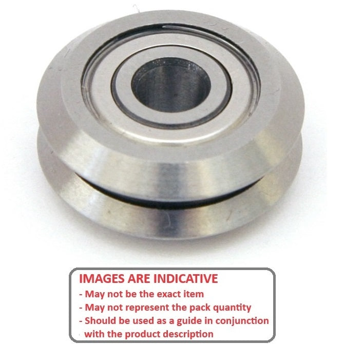 1046268 | MR45.720-12-ZZ-VP-8.128 (10 Pcs) --- Plain Guide Wheels Dual Vee - Size Reference 3 - 45.72x15.875 mm - Chrome Steel SAE 52100 Guide Wheel
