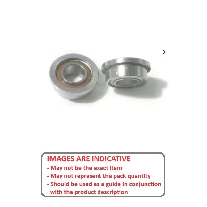 1058402 | SFR166-ZS-MC5-GR7-KB-J260 (30 Pcs) --- Single Row Ball Bearings - 4.763x9.525x3.175 mm Flanged - Stainless Steel AISI 440C Bearing
