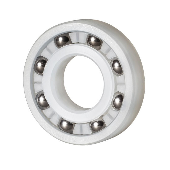 1086178 | P-R6A-KS6 --- Plastic Bearings - 9.525x22.225x7.142 mm - PVDF with Stainless Steel 316 Balls Bearing