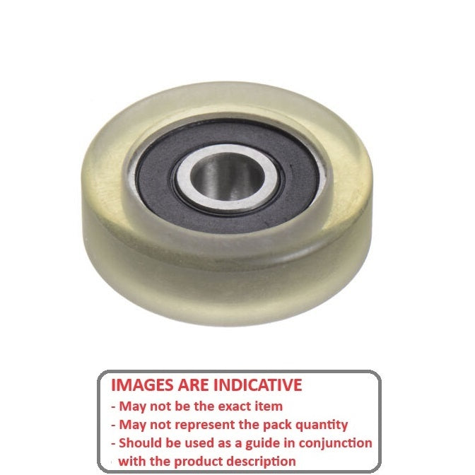 1117882 | PR-0190-060-ZZ-UR-60 --- Pressure Roller with Bearing Rollers - 19x6x5 mm Urethane OD - Stainless Steel AISI 440C