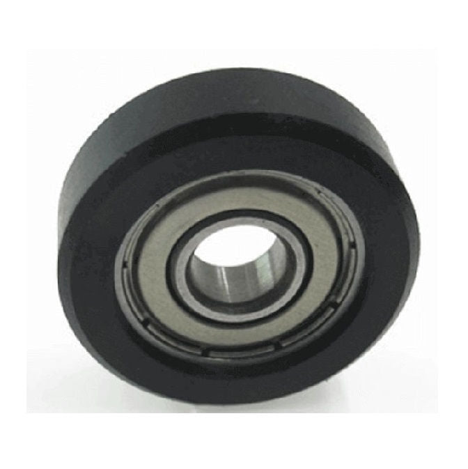 1149422 | PR-0381-095-ZZ-UR-60 --- Pressure Roller with Bearing Rollers - 38.1x9.525x7.137 mm Urethane OD - Stainless Steel AISI 440C