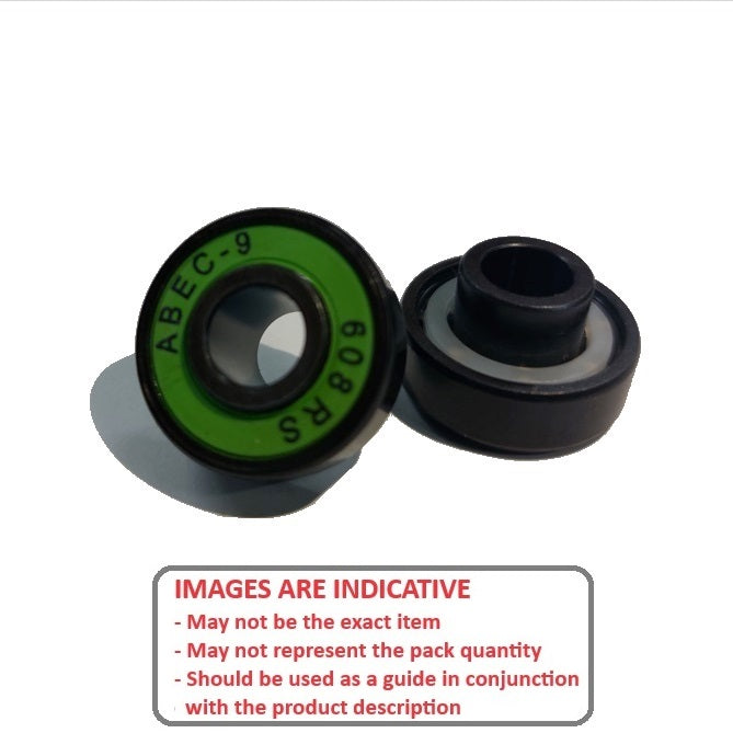 1227908 | W608-1-RG-SKATE --- Skate Board and Skating Bearings - For general skating Extended inner ring one side - Single Bearing - 8x22x7 inner width 12.5 - - Chrome Steel / Nylon Cage Bearing