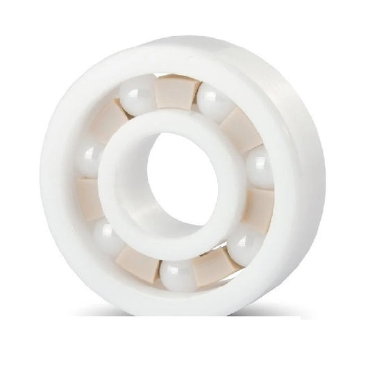 Single Row Ball Bearings - 8x16x5 mm - Ceramic Zirconia - PTFE Cage