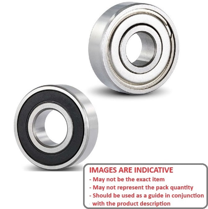 1081013 | 608-ZRS-MC3 (2 Pcs) --- Single Row Ball Bearings - 8x22x7 mm Unflanged - Chrome Steel SAE 52100 Bearing