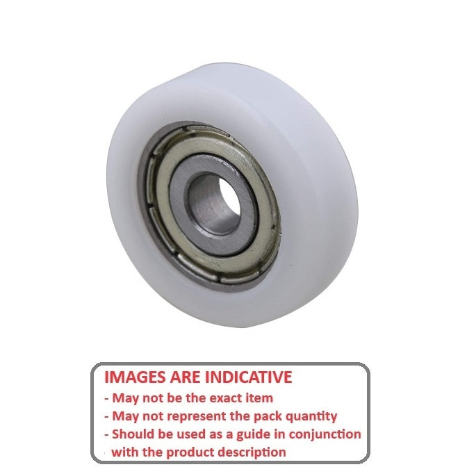 1130472 | NR-0250-060-070-W-ZZ (2 Pcs) --- Idler with Bearing Rollers - 25x6x7 mm - Nylon Covered Chrome Steel Roller