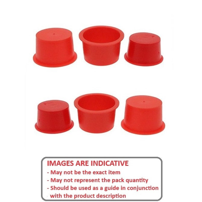 1106528 | BNGCAP-149-124-R (30 Pcs) --- Bungs and Caps - 14.94x12.39 mm - Red - Plastic Bung