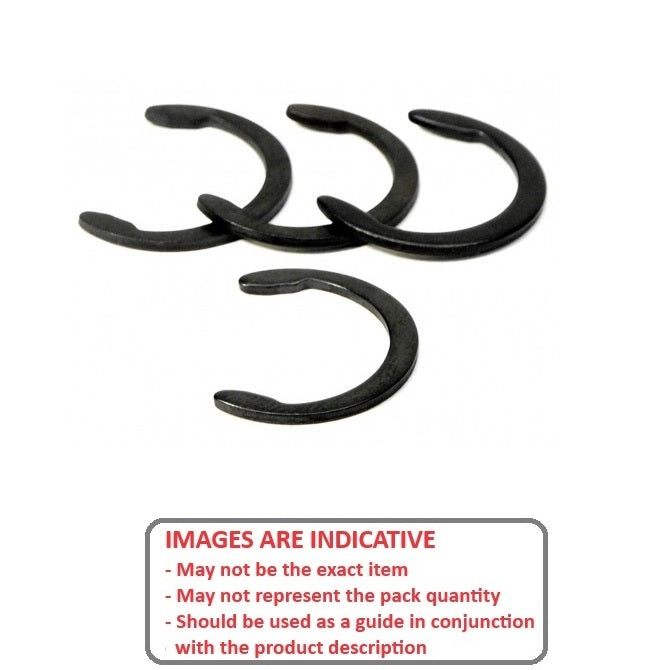 1051565 | CC-040-050-C (10 Pcs) --- Crescent Retaining Rings - 4x5x0.6 mm - Carbon Spring Steel Self Finish
