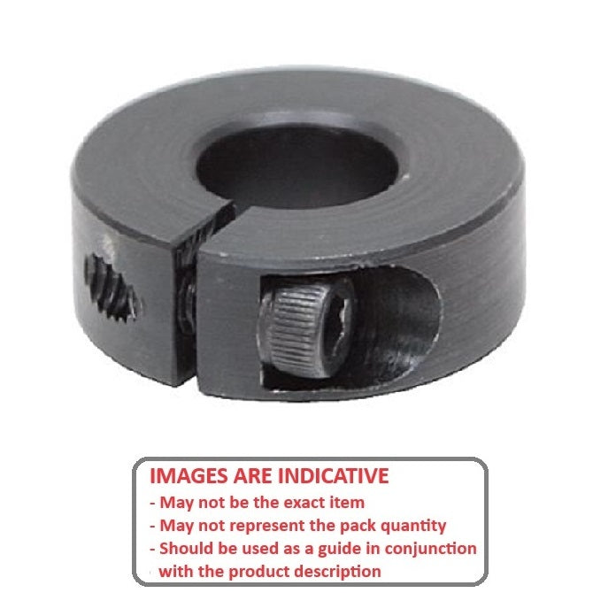 1058782 | COL-00476-016-08-1C-CBO --- Shaft Collars - 4.763x15.88x7.9 mm - Steel, Black Oxide Coated