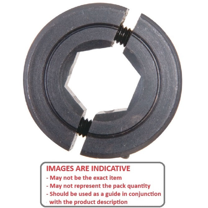 1076930 | COH-00794-021-06-2P-CS --- Hex Bore Collars - 7.938x20.7x6.4 mm Two Piece - Steel - Mild Collar