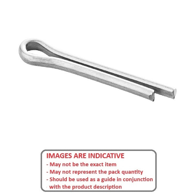 1035856 | PC010-0100-C (50 Pcs) --- Split Pins - 1x10x0.9 mm Plain - Carbon Spring Steel Pin