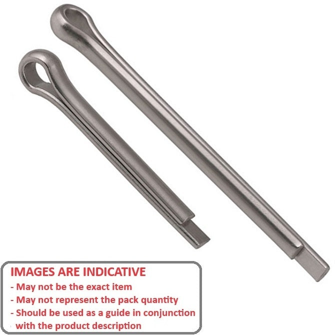 1002630 | PC008-0160-4 (20 Pcs) --- Split Pins - 0.8x16x0.7 mm - Stainless Steel 304 Similar to A2, 18-8 HRB80 Pin