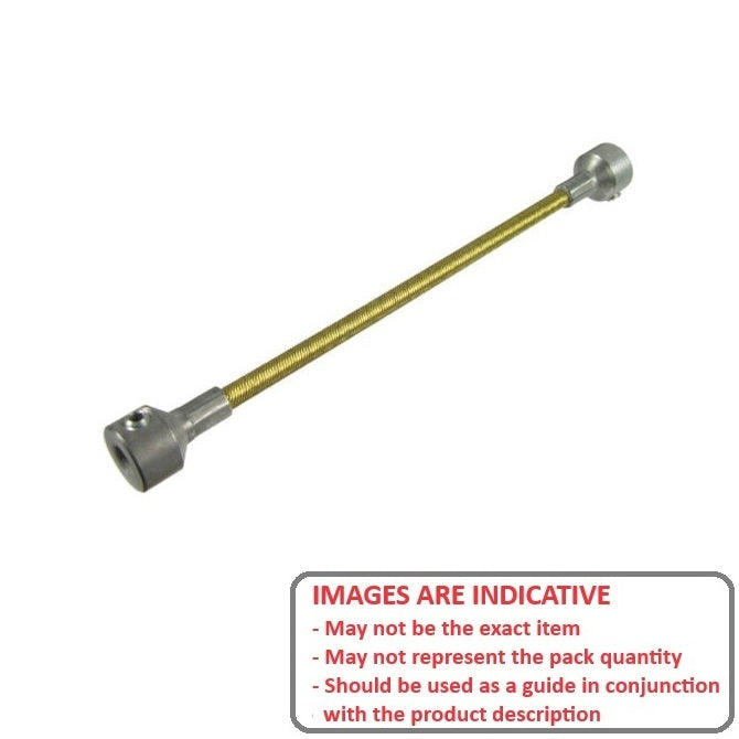 1070357 | CP-064-064-25-0203-FS --- Coupling Ends Flexible Shafts - 6.35x6.35x203.2 mm Open - Plated Steel with Vinyl Cover Shaft