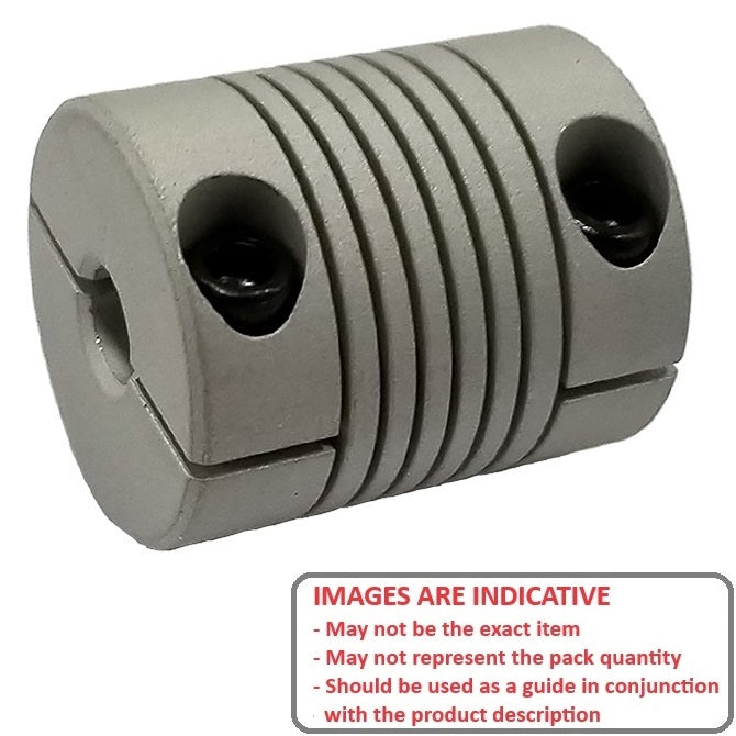 1065894 | CP-060-100-25-030-H-C-AL --- Helical Couplings - 6x10 - 25 / 27 Standard - Aluminium Coupling