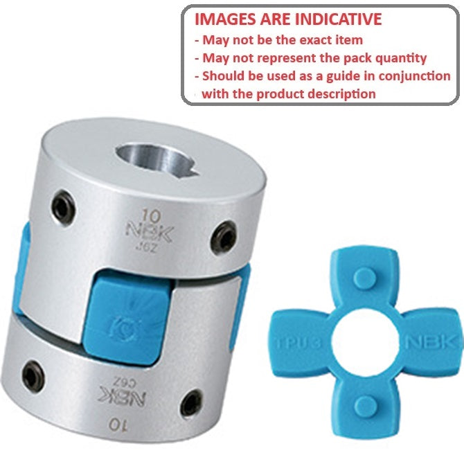 1065474 | CP-060-080-20-030-J-PU80S --- Spider Type C Complete Couplings - 6x8x20 mm - Aluminium with 98 Duro Red Spider Coupling