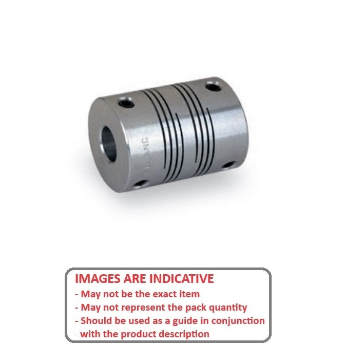1037230 | CP-015-020-13-013-H-B6-AL-G --- Spiral 6 Beam Couplings - 1.5 2.000 Pilot Bore 12.7 mm - Aluminium