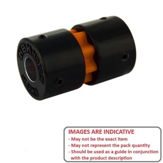 1070154 | CP-064-064-20-034-J-SPLN-X --- Spline Type Couplings - 6.35x6.35x20 mm Complete - Aluminium and Rubber Coupling