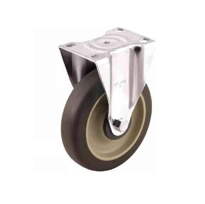 1159936 | RWC-R2711 (2 Pcs) --- Plate Castors - Wheel diameter 50 Rigid 30 mm - Inst Rubber Castor