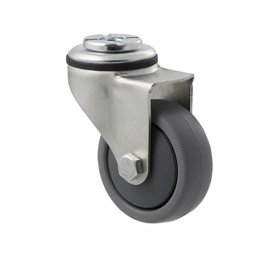 Bolt Castors - Wheel Diameter 50 Swivel 30 mm - Grey Rubber - Non Marking