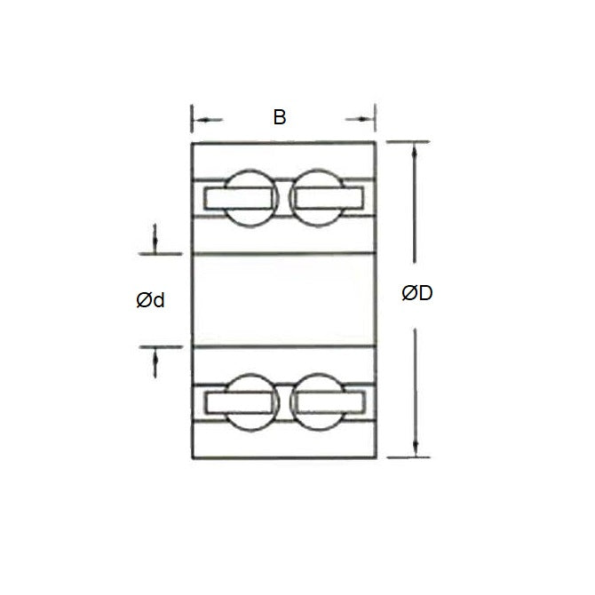 1142615 | P-DR-R20A-AS6 --- Plastic Bearings - 31.75x57.15x19.05 mm - Acetal with Stainless 316 Balls Bearing
