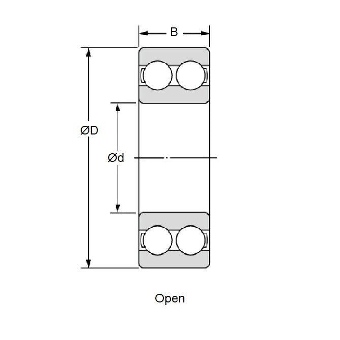 1156424 | 5209 --- Angular Contact Bearings - 45x85x30.2 mm Double Row Ball - Chrome Steel SAE 52100 Bearing